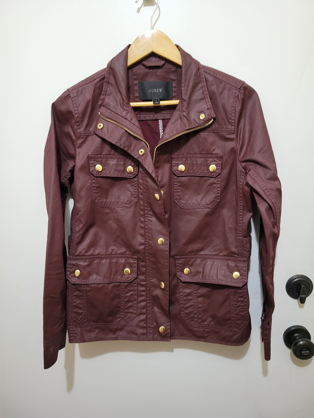 J. Crew Women's Burgundy The Downtown Field Utility Jacket - Sz Small